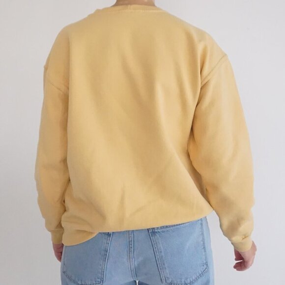 Vintage Northern Reflections Mustard Yellow Floral Print Crewneck Sweater M - Picture 3 of 10
